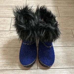 Pretty You London Sparkle Boot Slippers-Medium 6.5-7.5